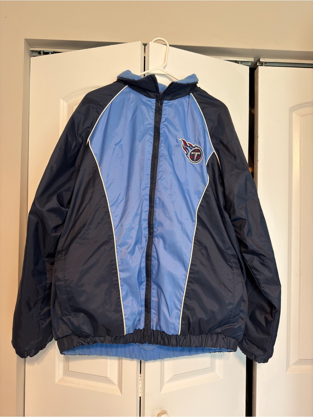 Tennessee Titans Navy and Light Blue Hooded Raincoat